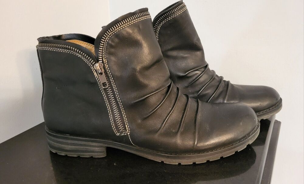 Natural Soul Women's Black Ankle Boot Size 11 Comfortable (Zipper Accent)